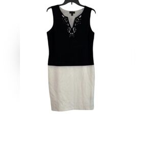 Worthington Black white above knee sleeveless Mini women dress  Size12